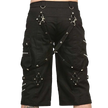 Gothic Metallic Shorts With Metal Decorations , bondage trouser, Gothic trousers, punk trousers