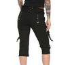 Zipper Leg Capris Black Cotton Gothic SHORT