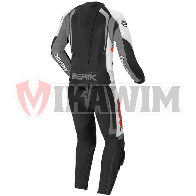 BERIK 2.0 BLACK RED MOTORBIKE RACING LEATHER SUIT