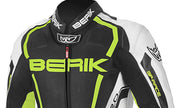 BERIK 2.0 BLACK GREEN MOTORBIKE RACING LEATHER SUIT