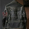 Men’s Motorbike Biker Vintage Cafe Racer Distressed Black Real Leather Jacket