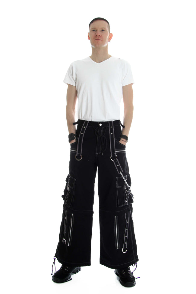 Bondage pants with a gray cross made of 100% cotton upper with a zipper, the legs can be separated