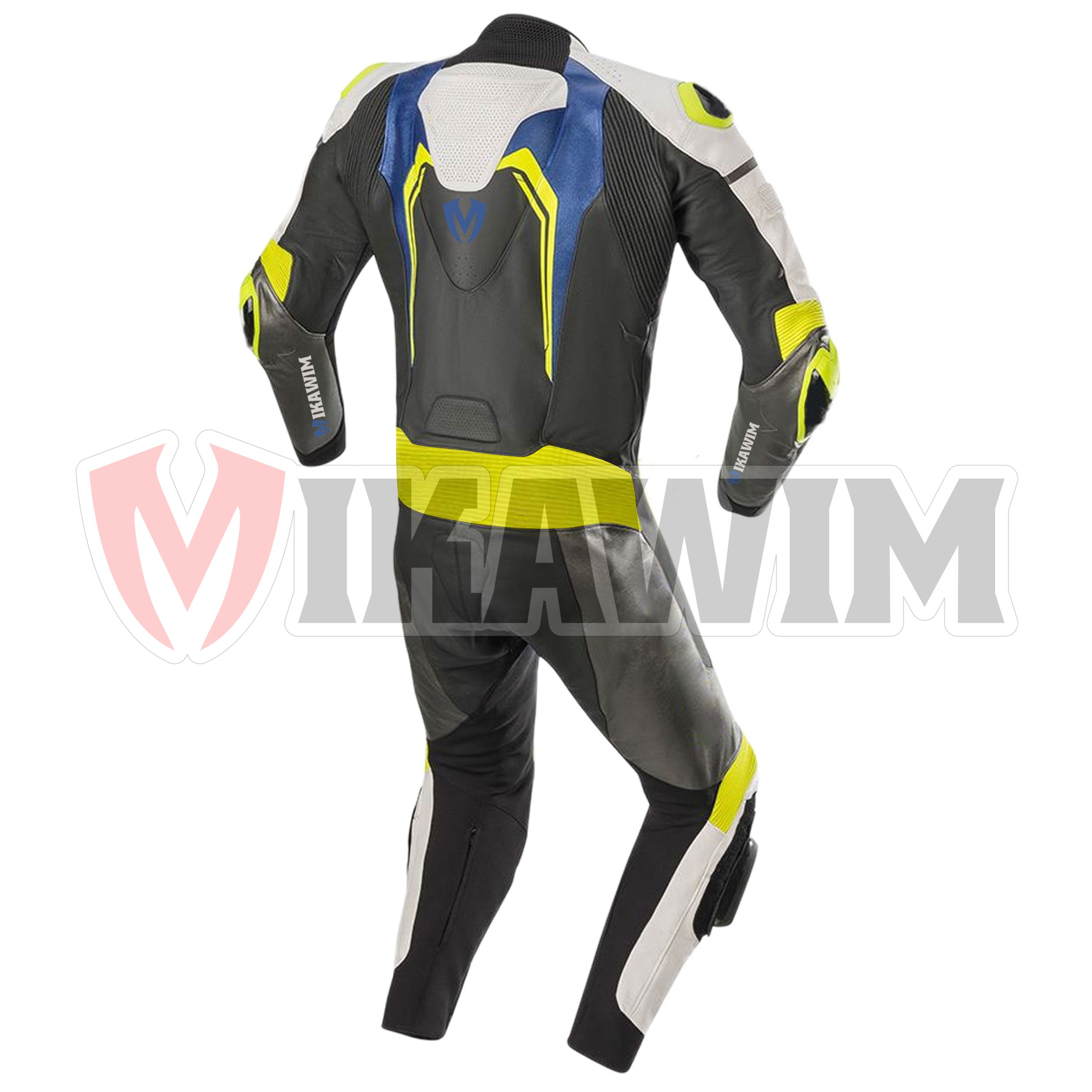 Mikawim Black Yellow Customize Motorbike Racing Leather Suit