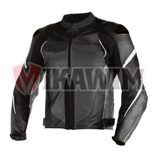 Black Motorbike Racing Leather Jacket