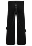 Black Men's wide leg trousers Straps with D-rings and detachable bondage straps