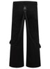 Black Men's wide leg trousers Straps with D-rings and detachable bondage straps