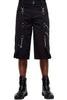 Black Cotton Gothic Metallic Shorts