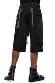 Black Cotton Gothic Metallic Shorts