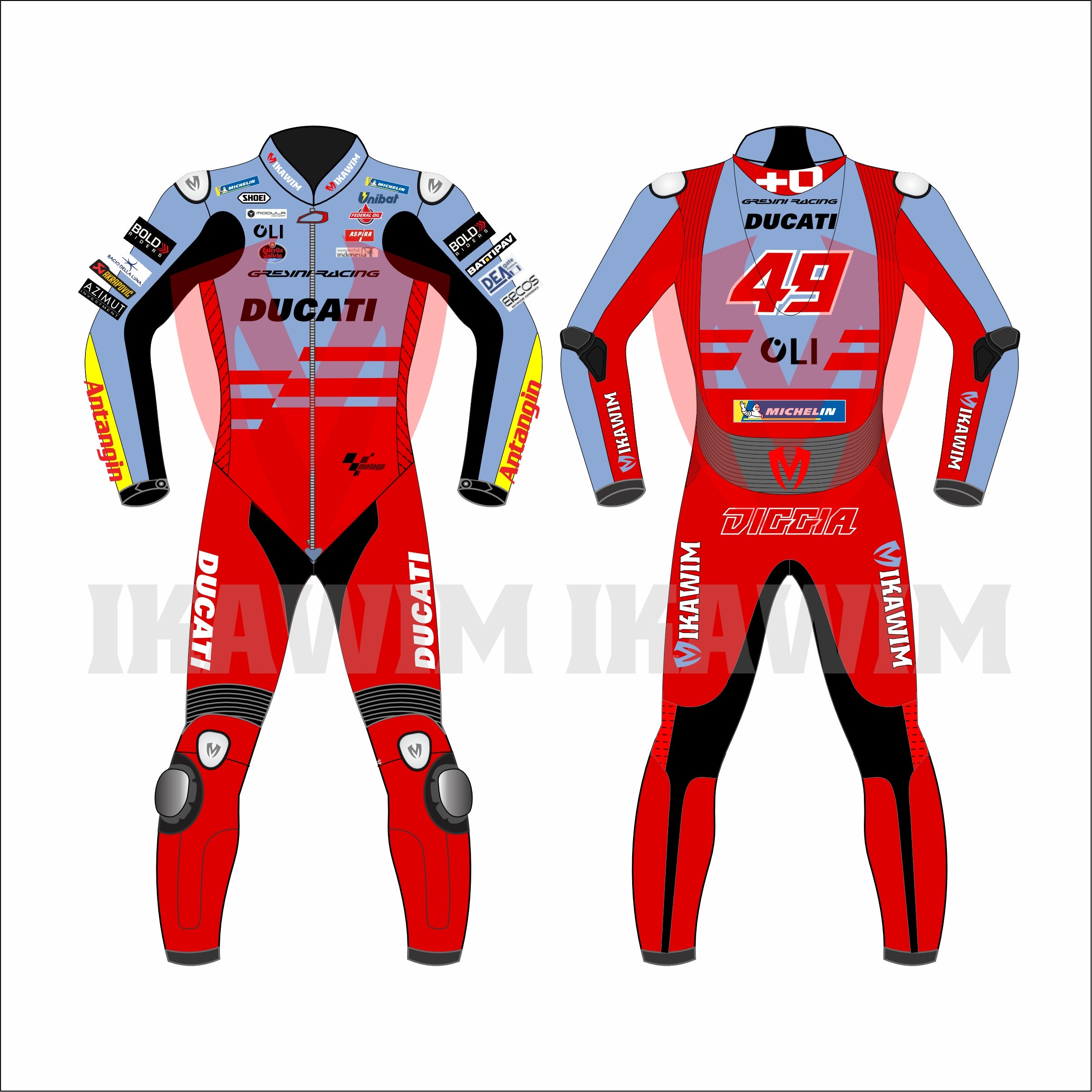 DUCATI FABIO MOTOGP 2023 MOTORBIKE RACING LEATHER SUIT