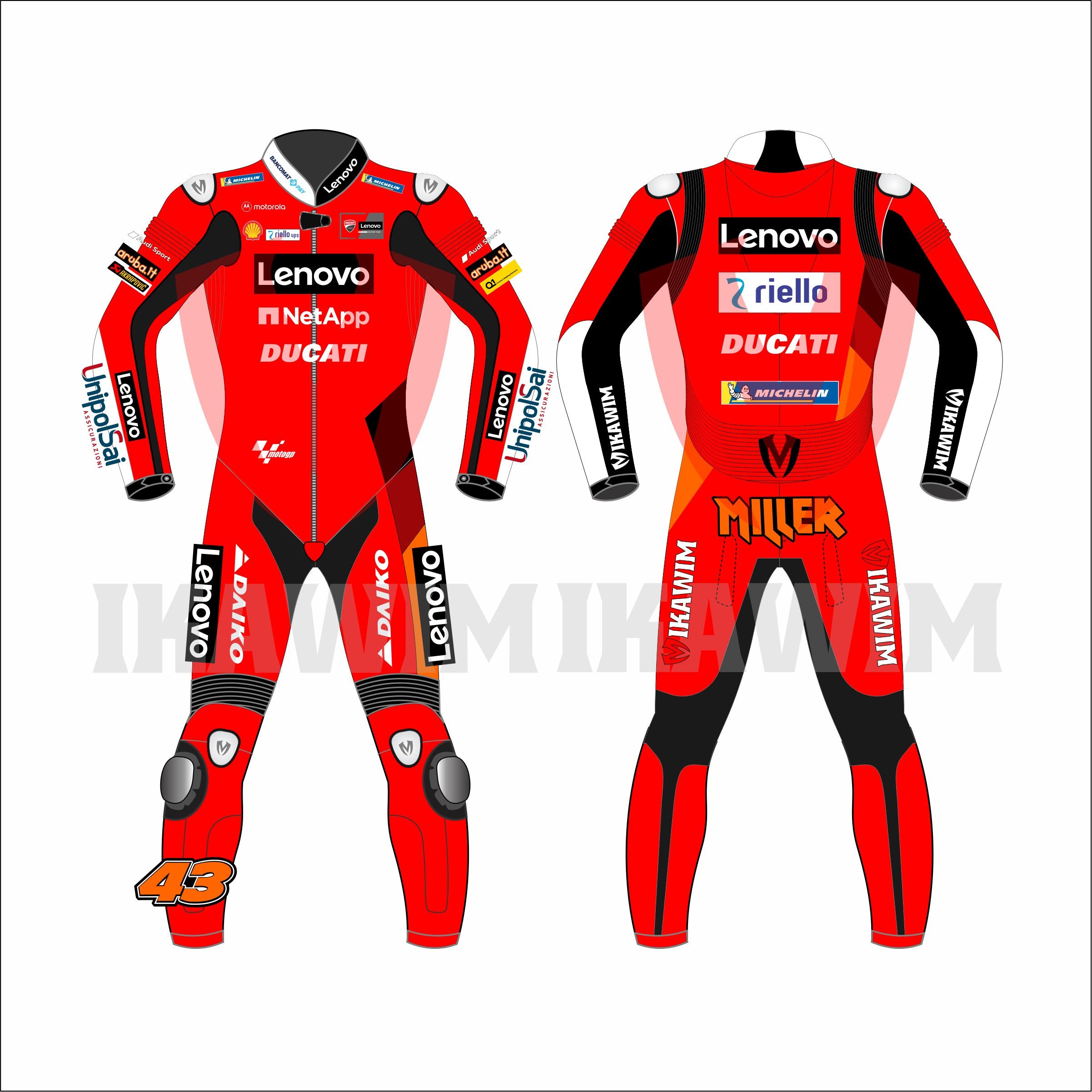 DUCATI JACK MILLER 2021 MOTOR BIKE RACING SUIT