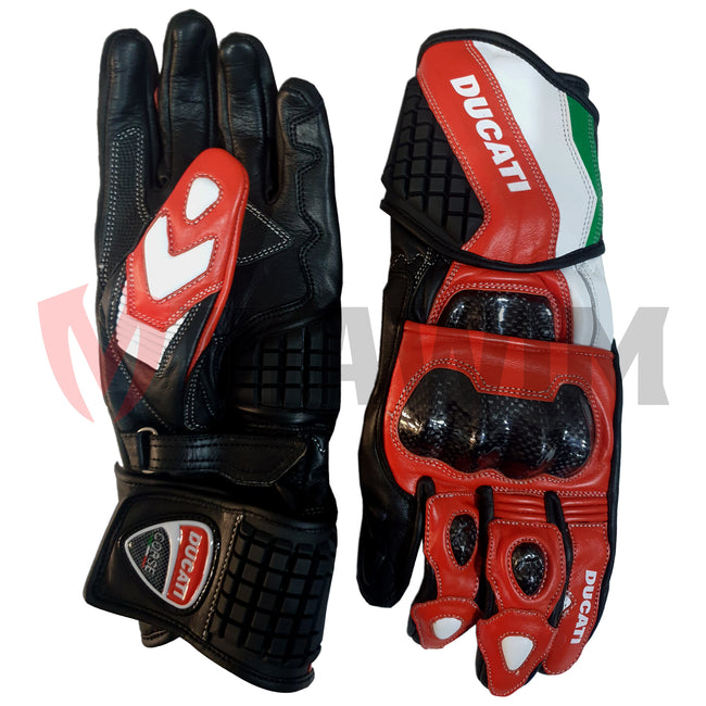 Ducati motogp Motorbike Racing Leather Gloves