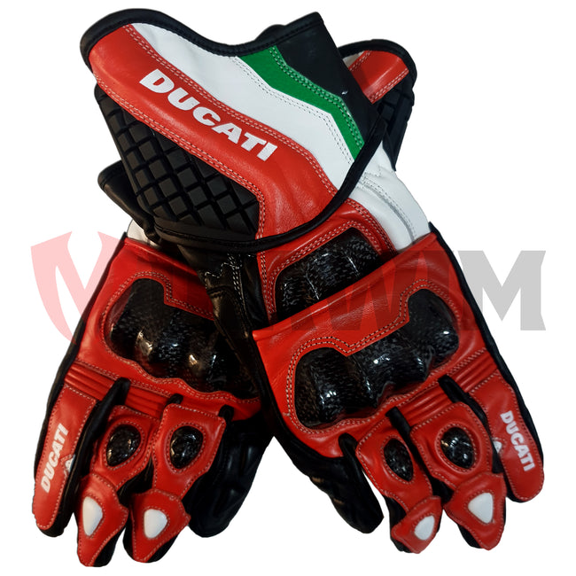 Ducati motogp Motorbike Racing Leather Gloves