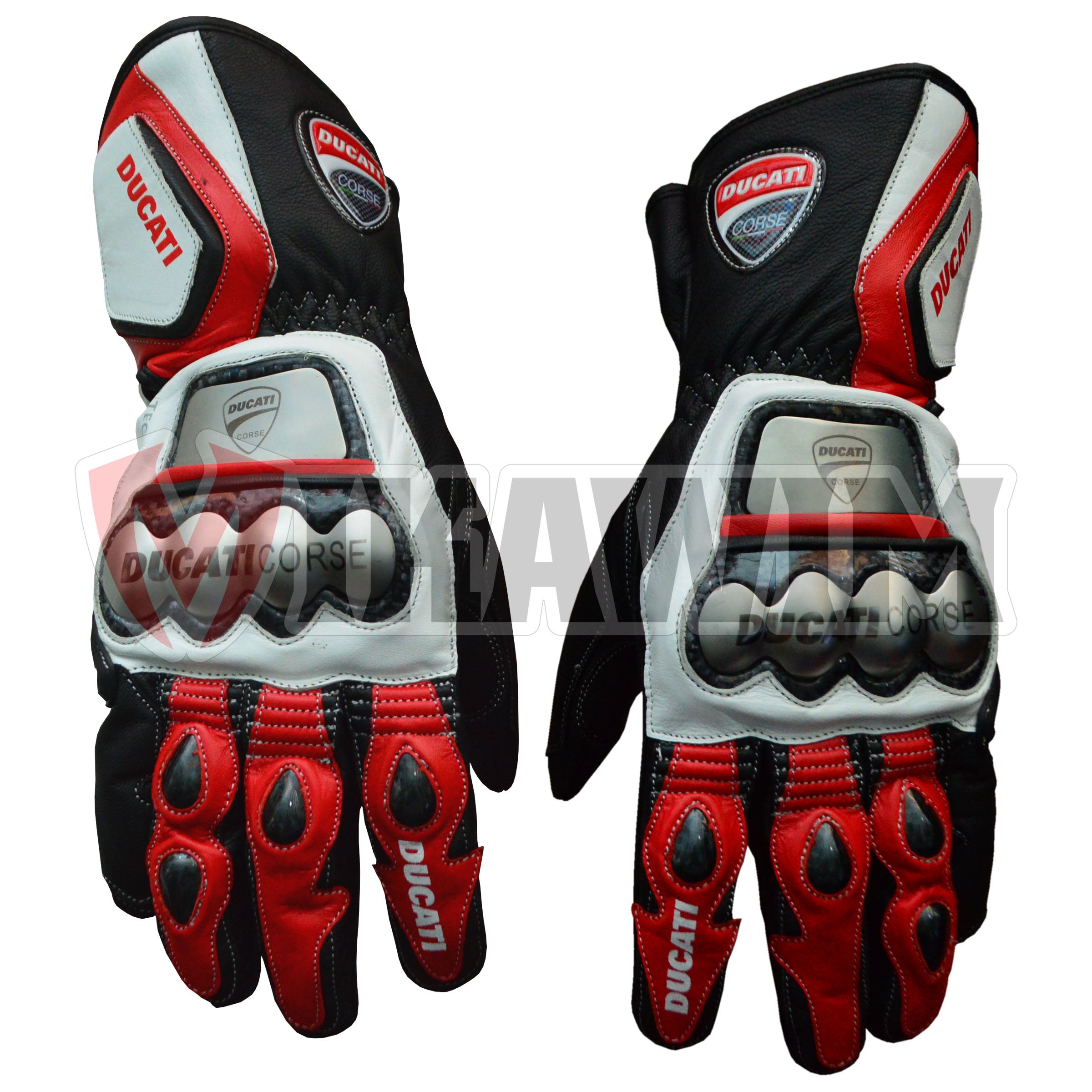 Ducati Motorbike Racing Leather Gloves