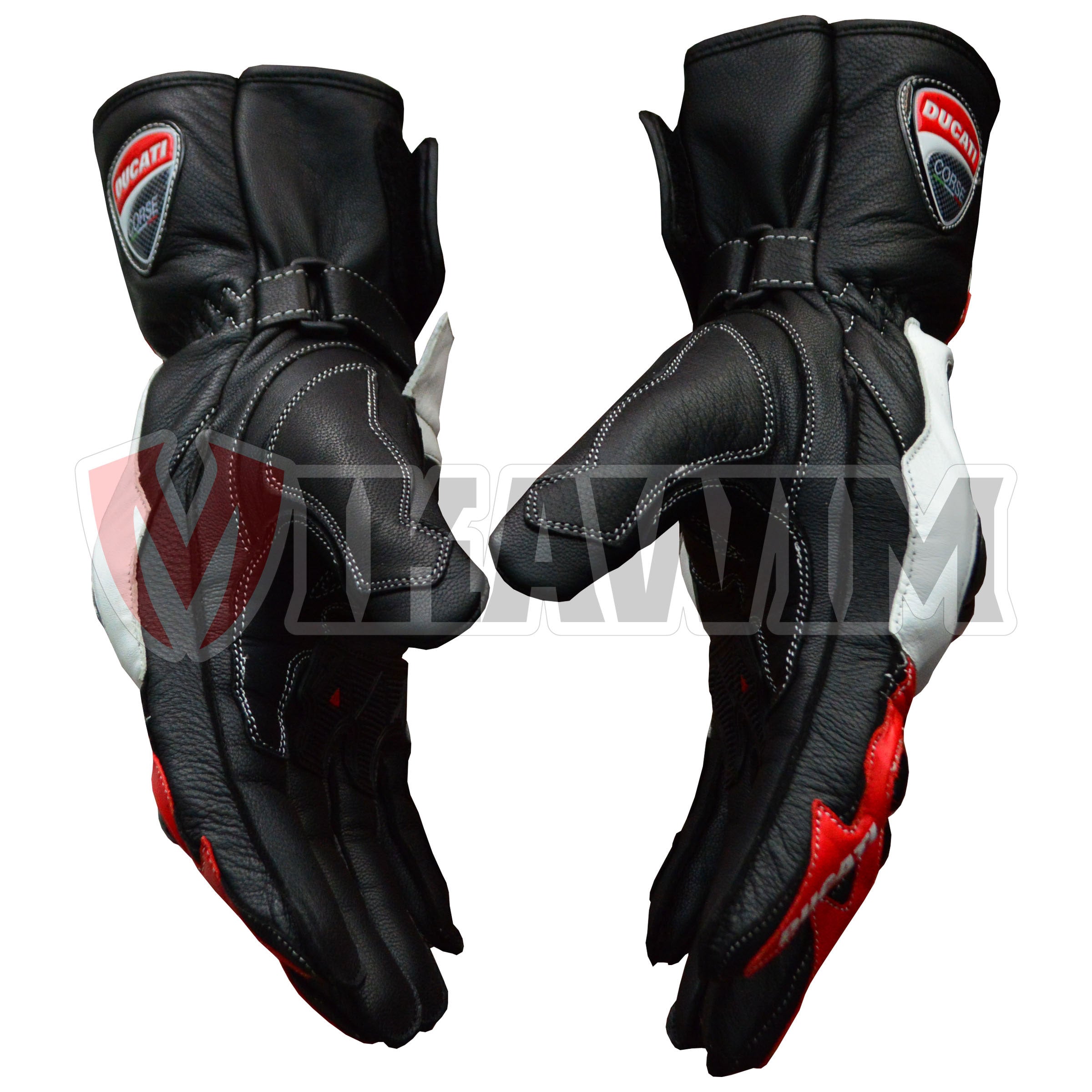 Ducati Motorbike Racing Leather Gloves