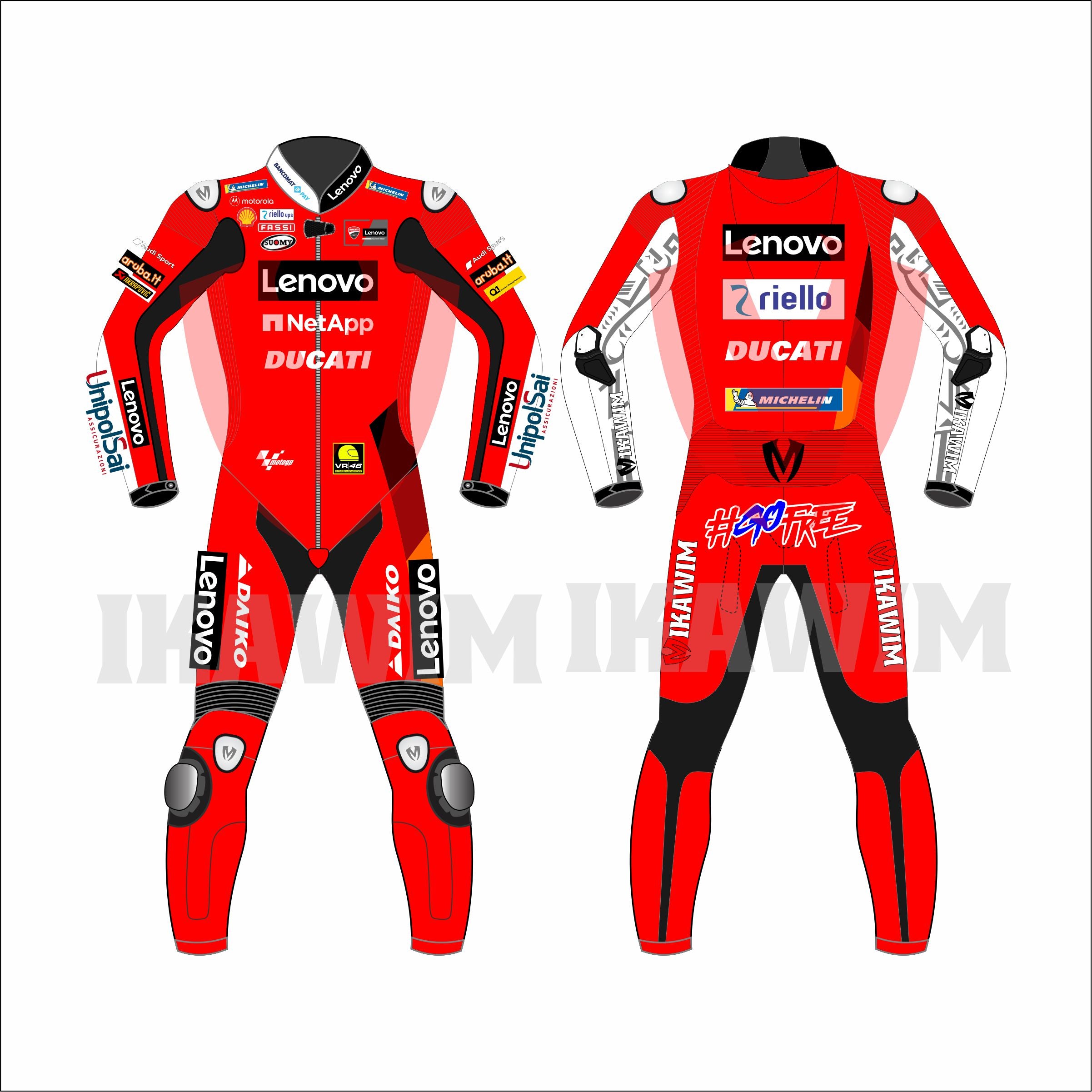 DUCATI FRANCESCO BAGNAIA 2021 MOTOR BIKE RACING SUIT