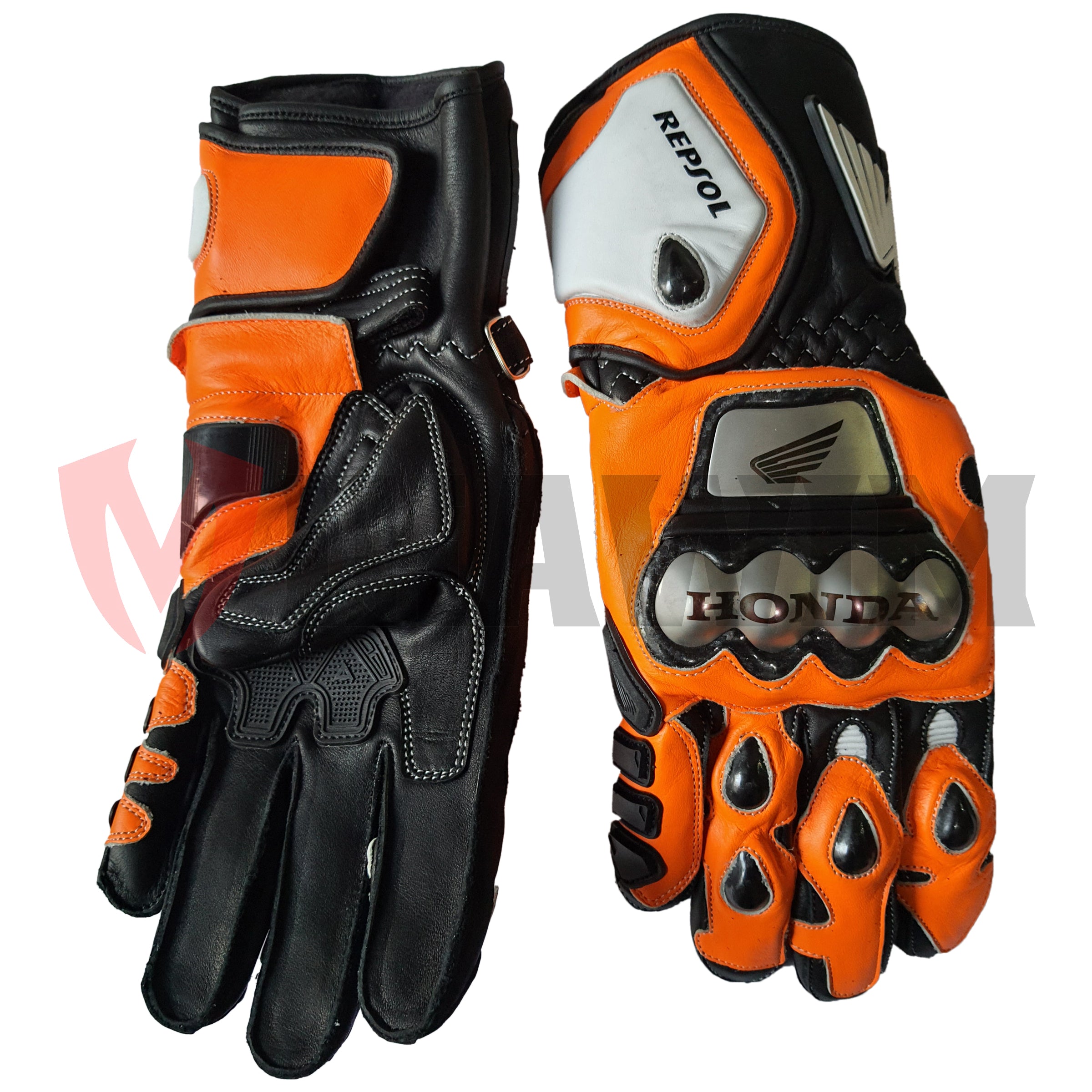 Honda Repsol Motorbike Racing Leather Gloves