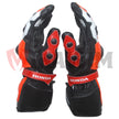 Honda Repsol Orange Motorbike Racing Leather Gloves