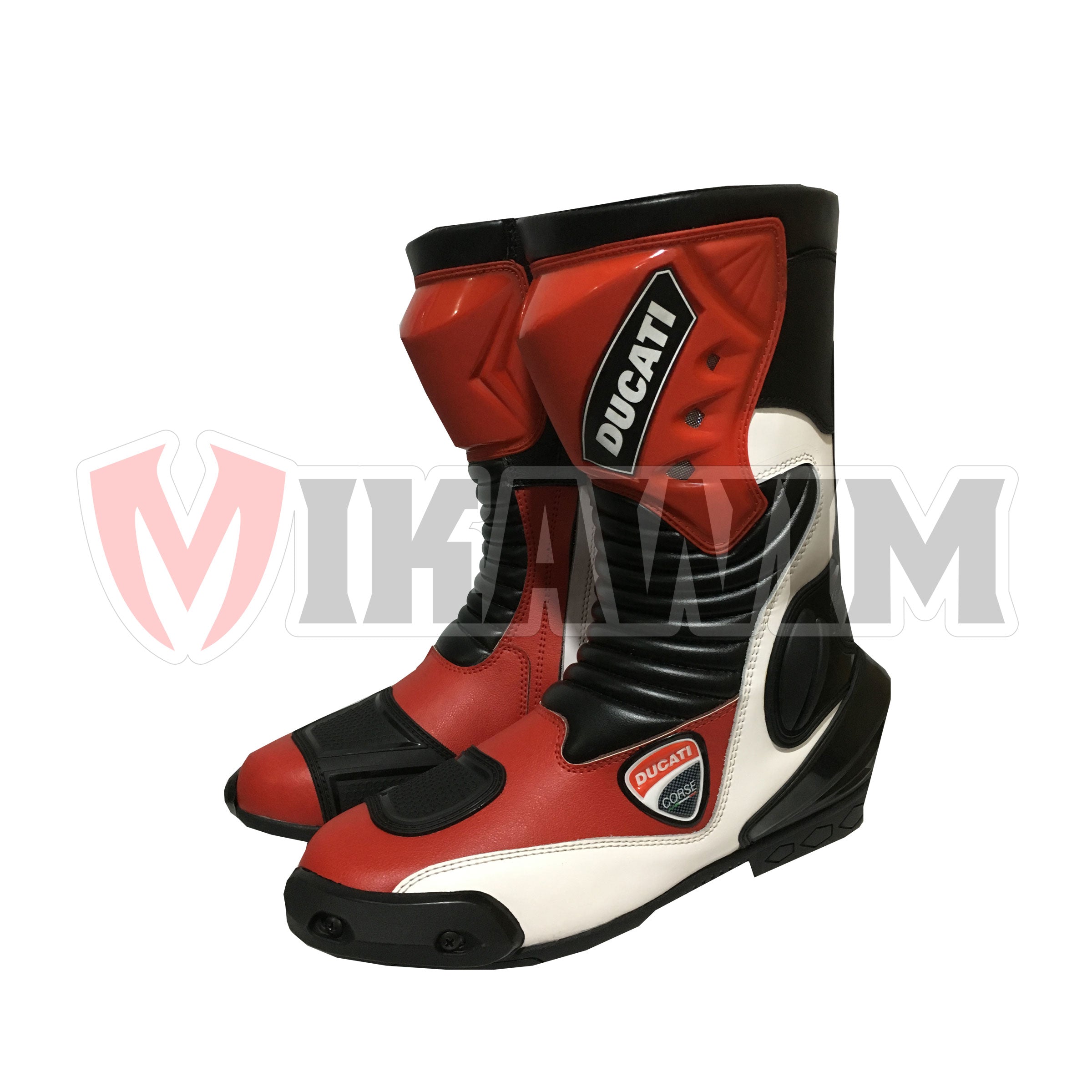 Ducati Red Black Motorbike Racing Boots