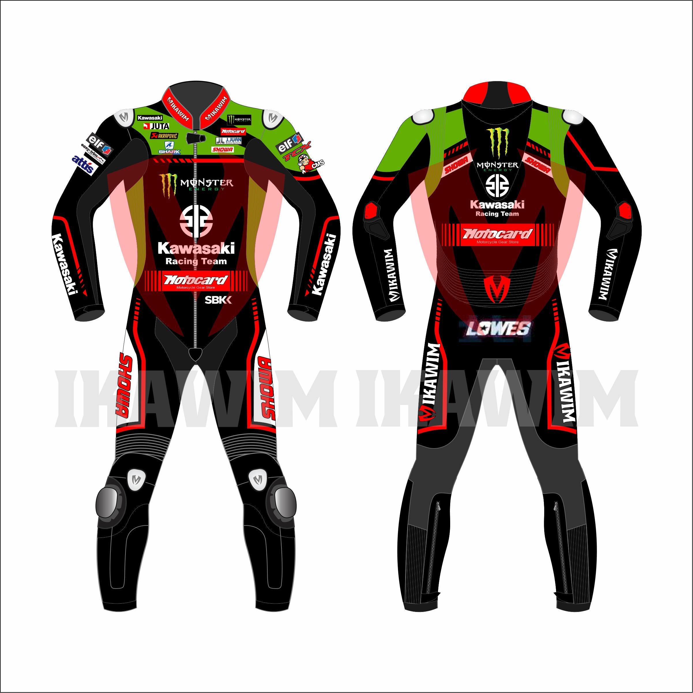 Kawasaki Alex Lowes WSBK 2021 Motrobike Racing Leather Suit