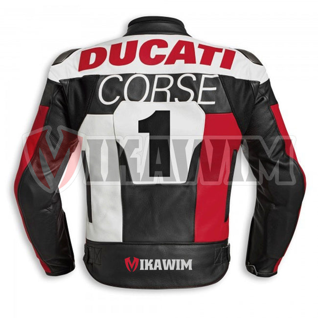 Ducati Corse C5 Motorbike Racing Leather Jacket All Sizes