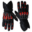 Motorbike Racing Leather Gloves Black Red