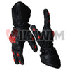 Motorbike Racing Leather Gloves Black Red