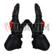 Motorbike Racing Leather Gloves Black Red