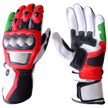 Motorbike Racing Leather Gloves White Orange