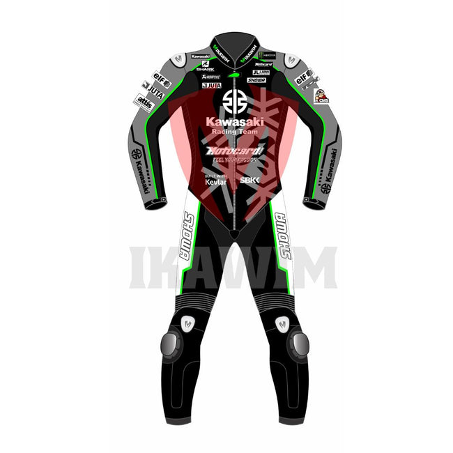 BLACK KAWASAKI ALEX LOWES 2023 MOTORBIKE RACING LEATHER SUIT