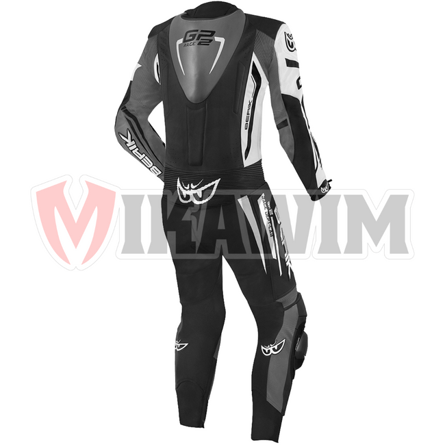 BERIK 2.0 HYPER RACE BLACK WHITE MOTORBIKE RACING LEATHER SUIT