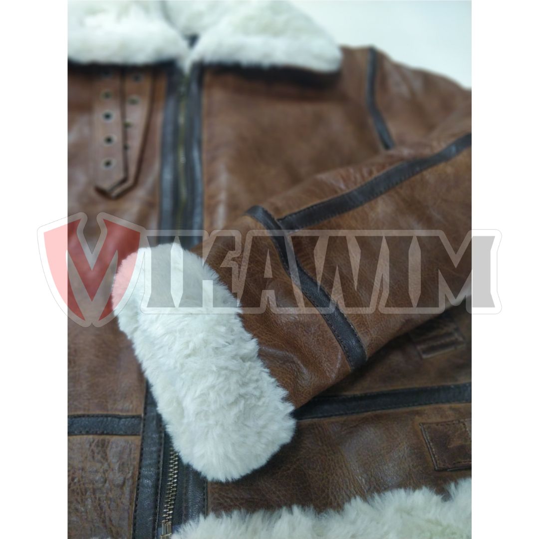 Women's Raf B3 Flying Bomber Aviator Style Leather Jacket