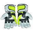 Motorbike Racing Leather Gloves White Yellow