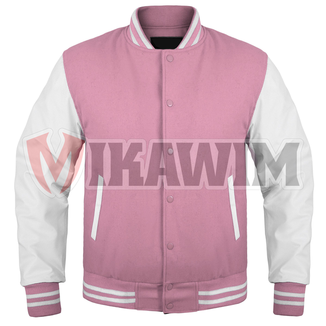 Elevate Your Fashion Game with a Pink And White Varsity Jacket