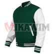 Elevate Your Fashion Game with a Green and White Varsity Jacket