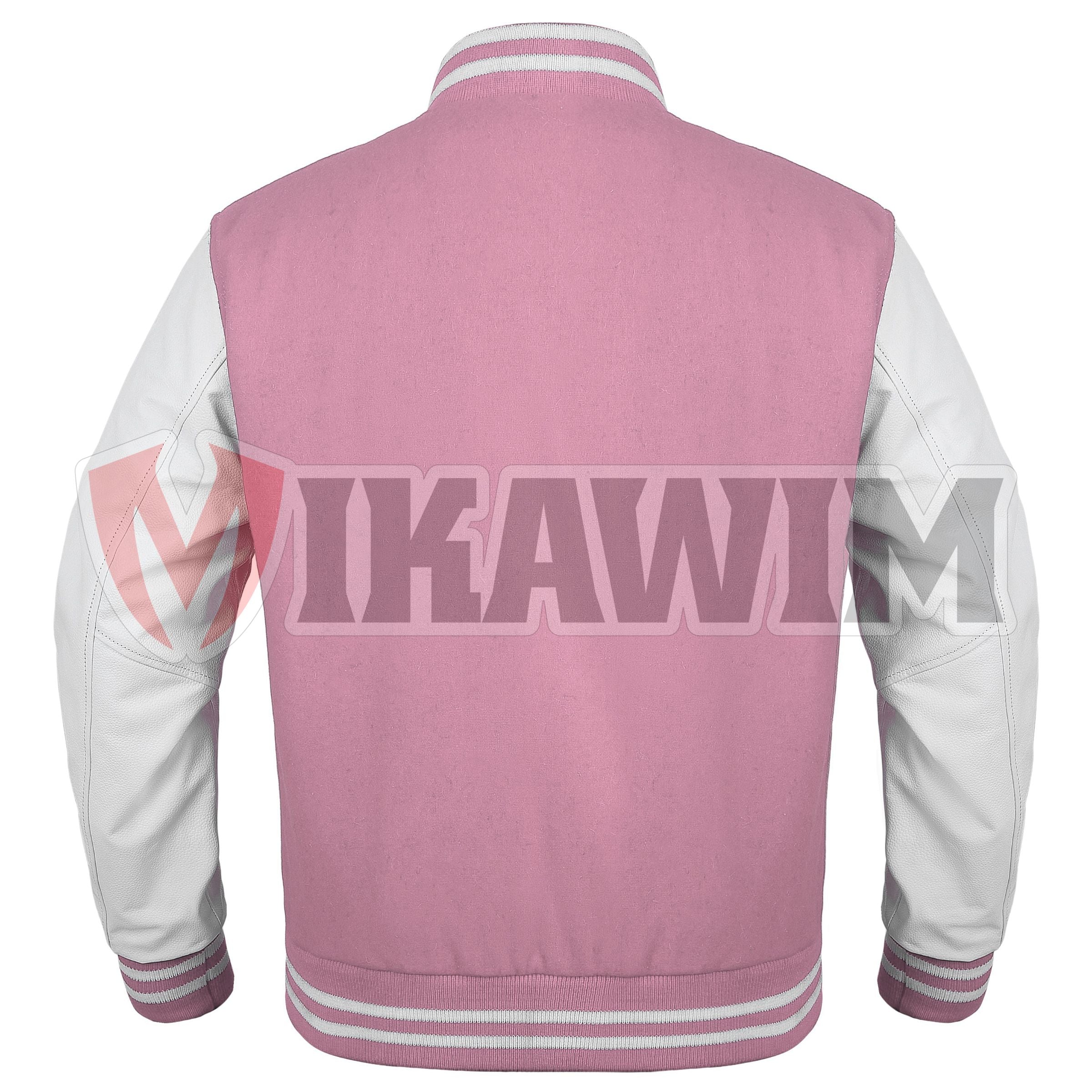 Elevate Your Fashion Game with a Pink And White Varsity Jacket