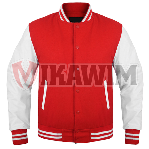 Elevate your fashion game with our Red White Varsity Jacket