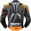 Berik Orange Black Motorbike Racing Leather Jacket All Sizes