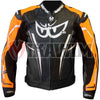 Berik Orange Black Motorbike Racing Leather Jacket All Sizes