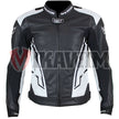 Berik Black and White Motorbike Racing Leather Jacket