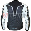 Berik Black and White Motorbike Racing Leather Jacket