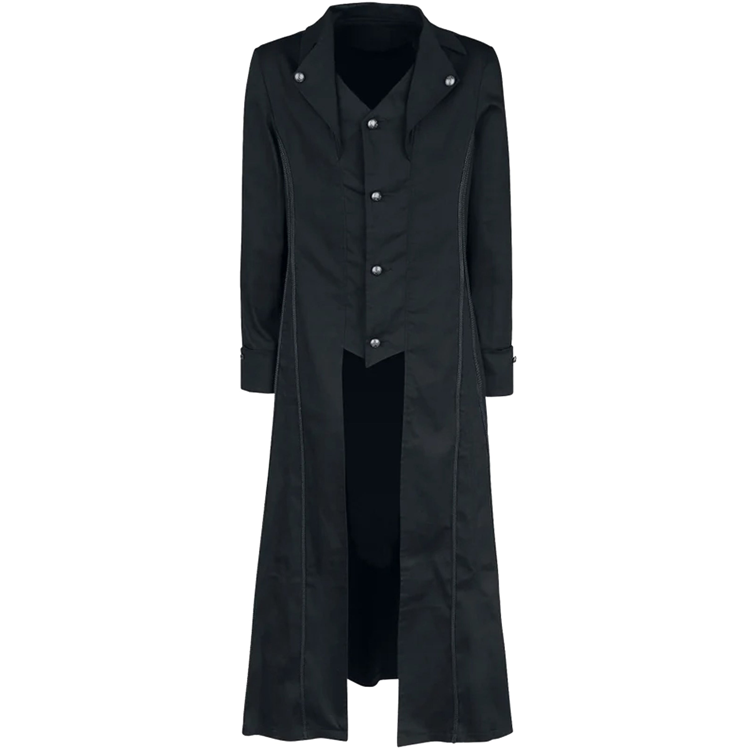 Black Gothic Long Coat For Men And Women