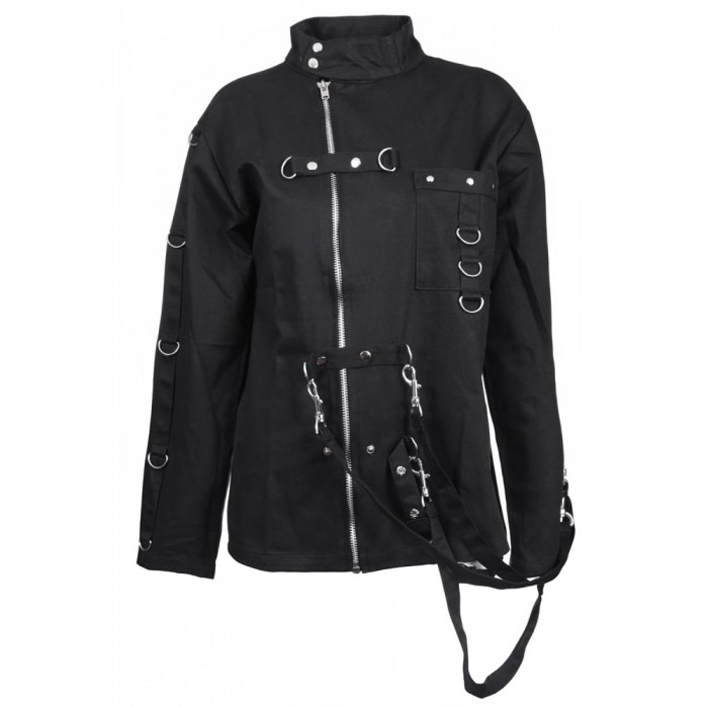 Bondage Zipper Jacket High Neck Steampunk Gothic Cotton Jacket