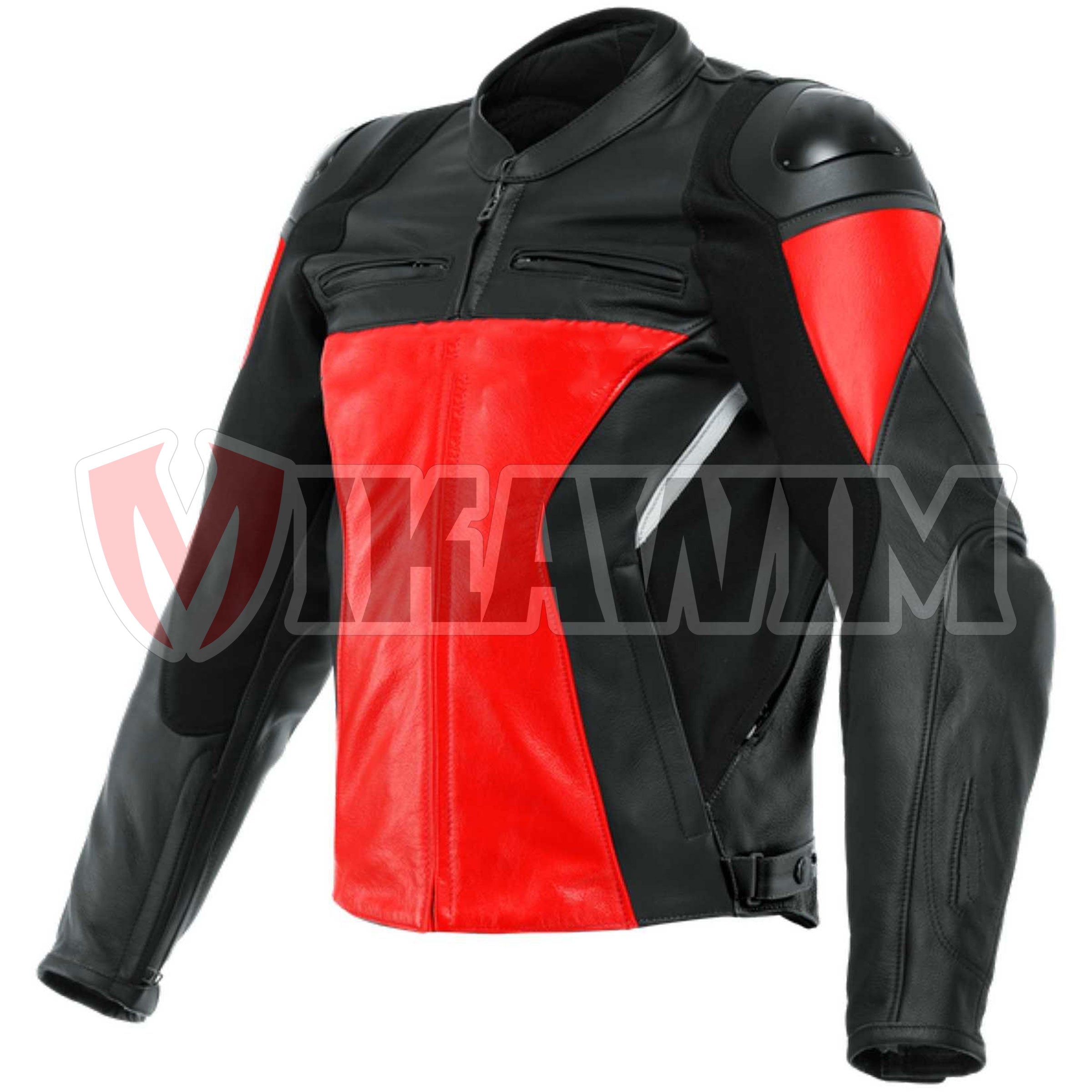 Black Red Motorbike Racing Leather Jacket