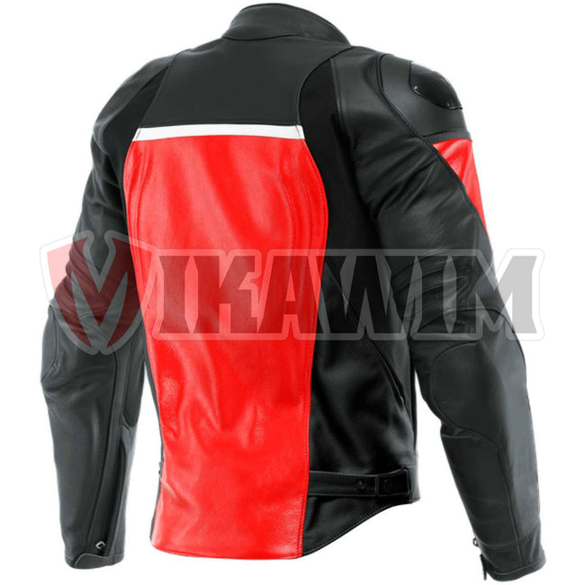 Black Red Motorbike Racing Leather Jacket