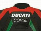 Ducati Corse C3 White Red Motorbike Racing Leather Jacket All Sizes