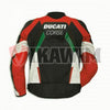 Ducati Corse C3 White Red Motorbike Racing Leather Jacket All Sizes