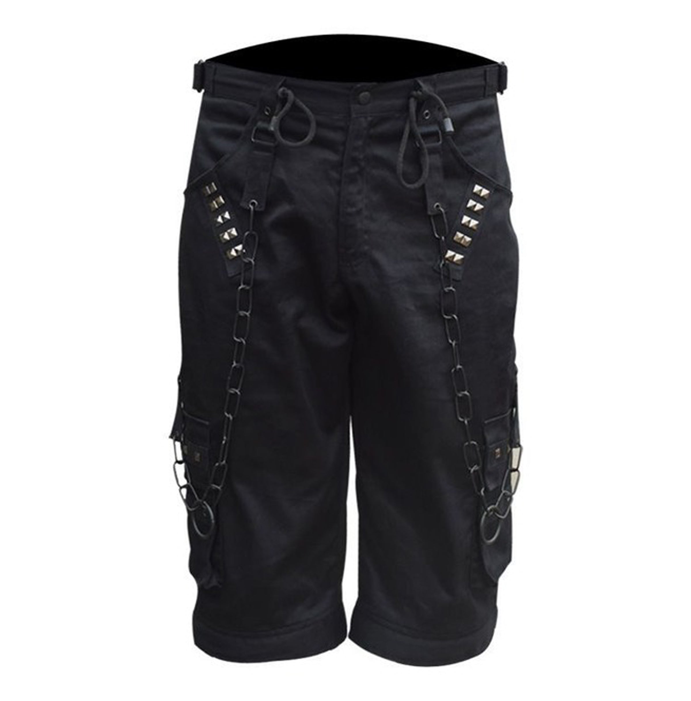 Goth Bondage Men Cyber Black Short QCE