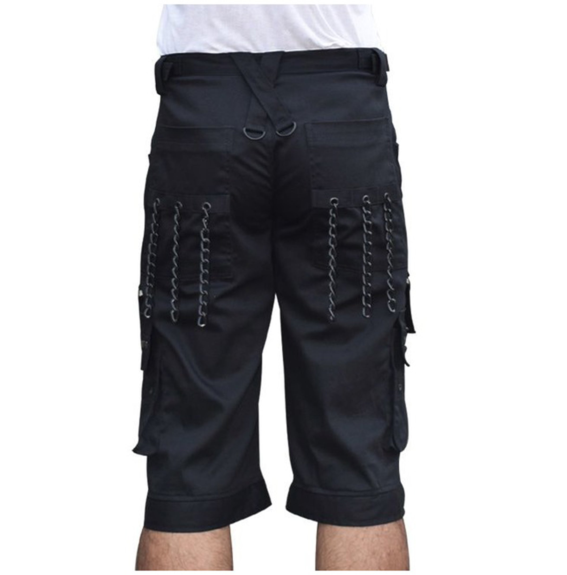 Goth Bondage Men Cyber Black Short QCE