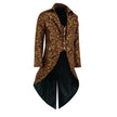 Handmade Men Tail Coat Gold Brocade Goth Steampunk Victorian Tailcoat