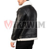 Men's B3 Bomber Leather Jacket Black White